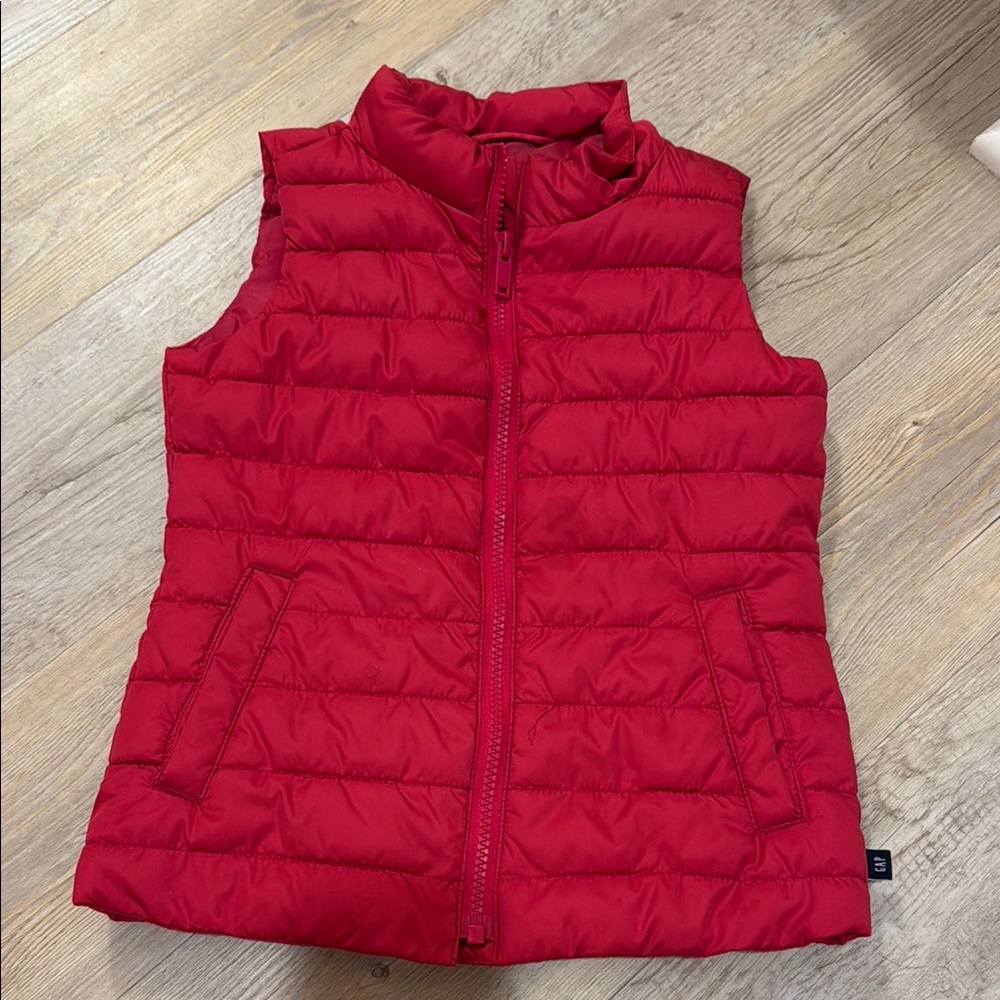 Red Quilted Puffer Vest - Sleeveless Zip Front